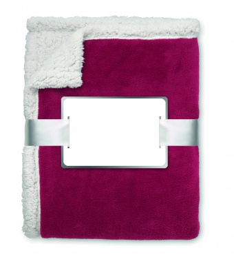 Logo trade corporate gift photo of: Blanket coral fleece/ sherpa