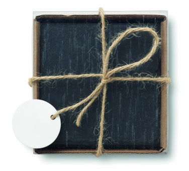 Logo trade promotional giveaways picture of: Slate coasters with EVA bottom