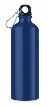 Logo trade promotional merchandise image of: Single-walled 750 ml aluminum bottle with a carabiner and customizable printing