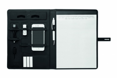 Logo trade promotional merchandise image of: A4 folder w/wireless charger5W