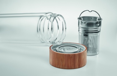 Logo trade promotional giveaways image of: Double wall glass bottle 400ml München