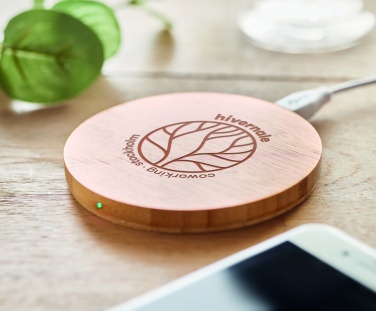 Logotrade promotional item picture of: Wireless charger bamboo 5W