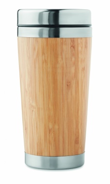 Logo trade corporate gifts picture of: Double wall bamboo flask 430ml