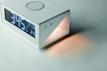 Logo trade corporate gifts picture of: LED clock & wireless charger5W