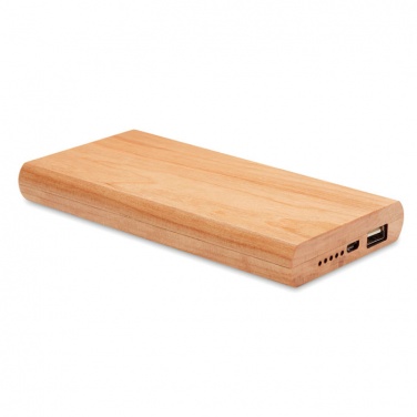 Logo trade corporate gifts picture of: Power bank 4000 mAh Bamboo ARENA POWER