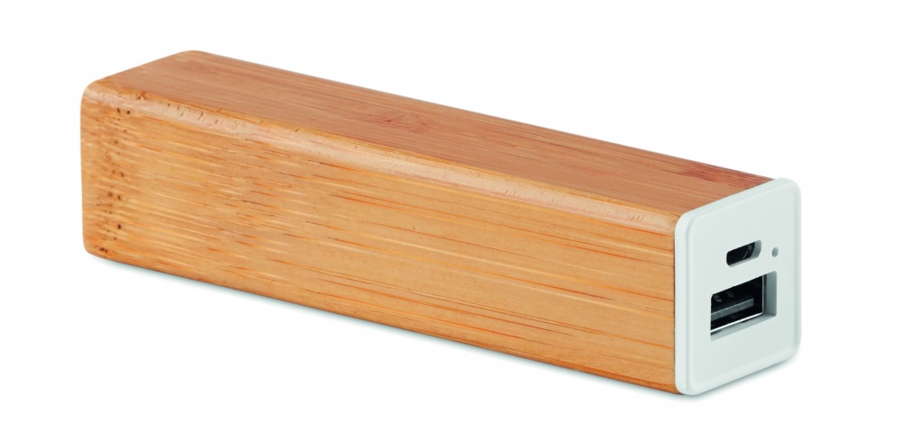 Logo trade advertising product photo of: Power bank bamboo 2200 mAh POWERBAM
