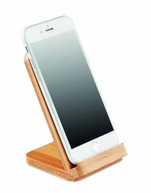 Logo trade promotional giveaways picture of: Bamboo wireless charge stand 5W WIRESTAND