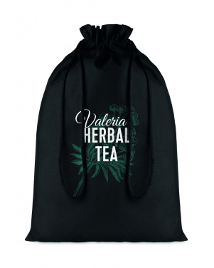 Logo trade promotional items image of: Large Cotton draw cord bag black