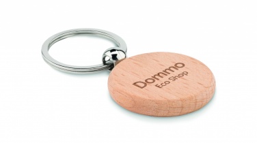 Logo trade promotional products image of: Round wooden key ring Saldus