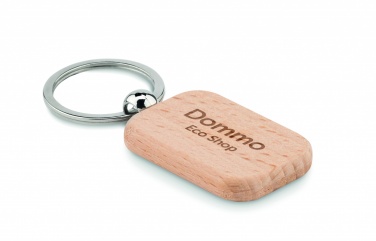 Logo trade promotional giveaways picture of: Rectangular wooden key ring Bauska
