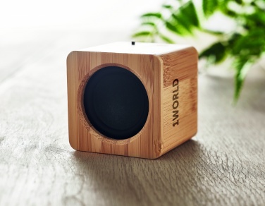 Logo trade advertising products picture of: Bamboo wireless speaker