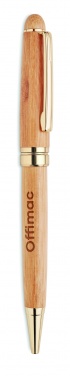 Logo trade business gifts image of: Bamboo twist-action ballpoint pen in a box