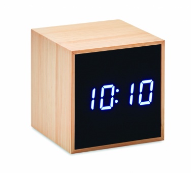 Logo trade promotional products picture of: LED alarm clock bamboo casing Dortmund