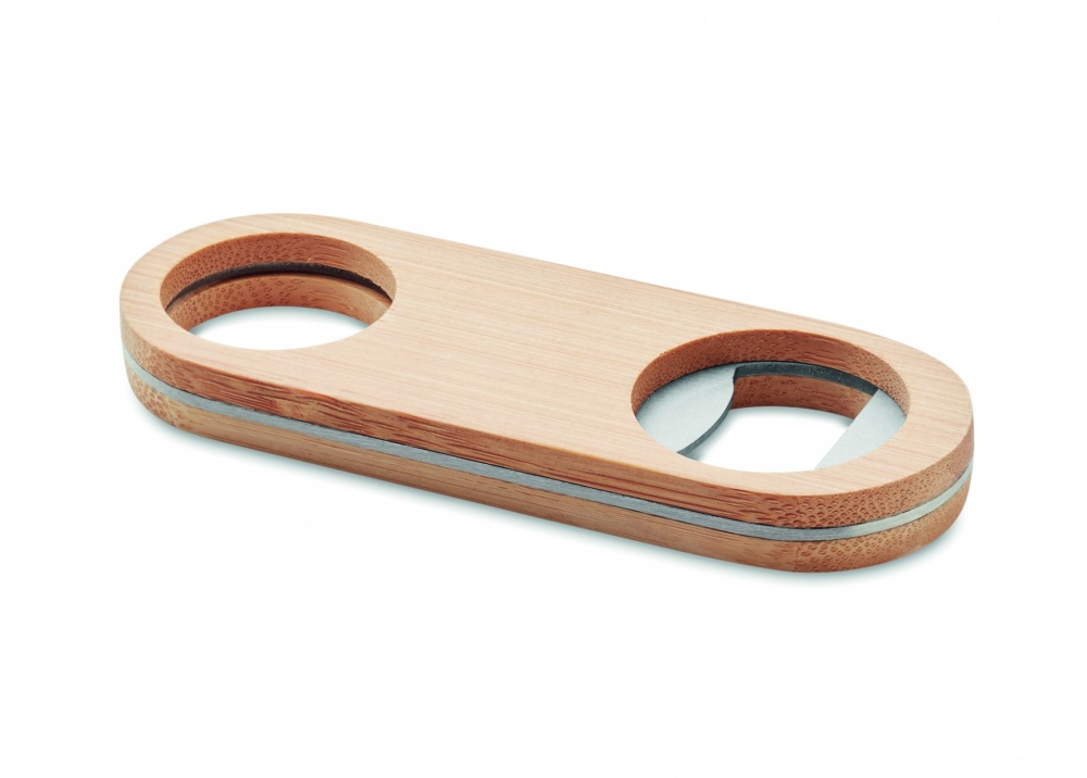 Logo trade advertising product photo of: Oval Bamboo bottle opener VALBAMPER
