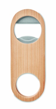 Logo trade advertising products picture of: Oval Bamboo bottle opener VALBAMPER