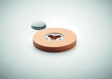 Logo trade corporate gifts picture of: Bamboo bottle opener/ coaster DAKAI