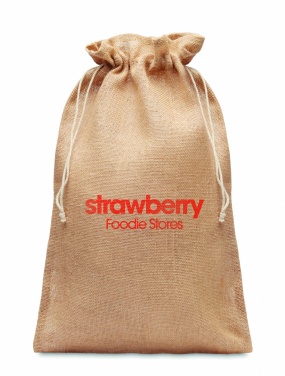 Logo trade promotional merchandise photo of: Large jute gift bag 30x47 cm