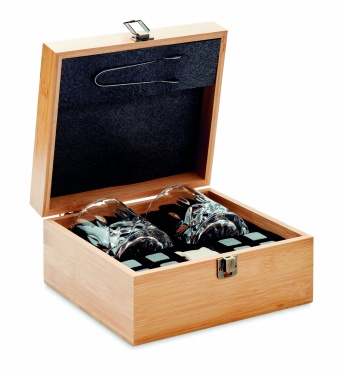 Logo trade corporate gifts picture of: Whisky set in bamboo box