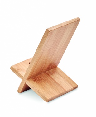 Logo trade corporate gift photo of: Bamboo phone stand/ holder WHIPPY