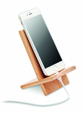 Logotrade promotional merchandise photo of: Bamboo phone stand/ holder WHIPPY