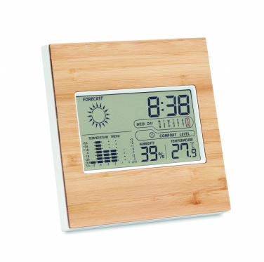 Logotrade promotional product picture of: Weather station bamboo front TURKU