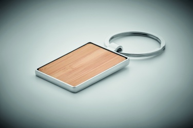 Logotrade business gift image of: Rectangular key ring bamboo WEST