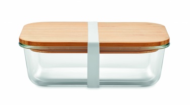 Logo trade corporate gifts image of: Glass lunchbox with bamboo lid