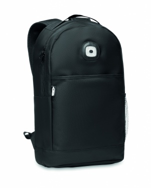 Logo trade promotional merchandise picture of: Backpack in RPET & COB light