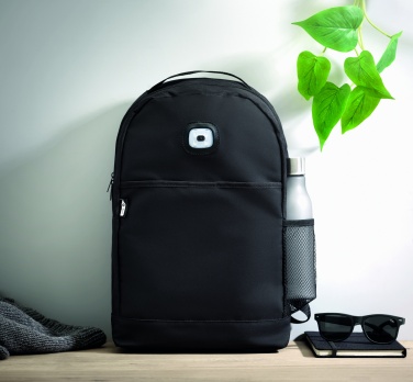 Logo trade promotional merchandise photo of: Backpack in RPET & COB light