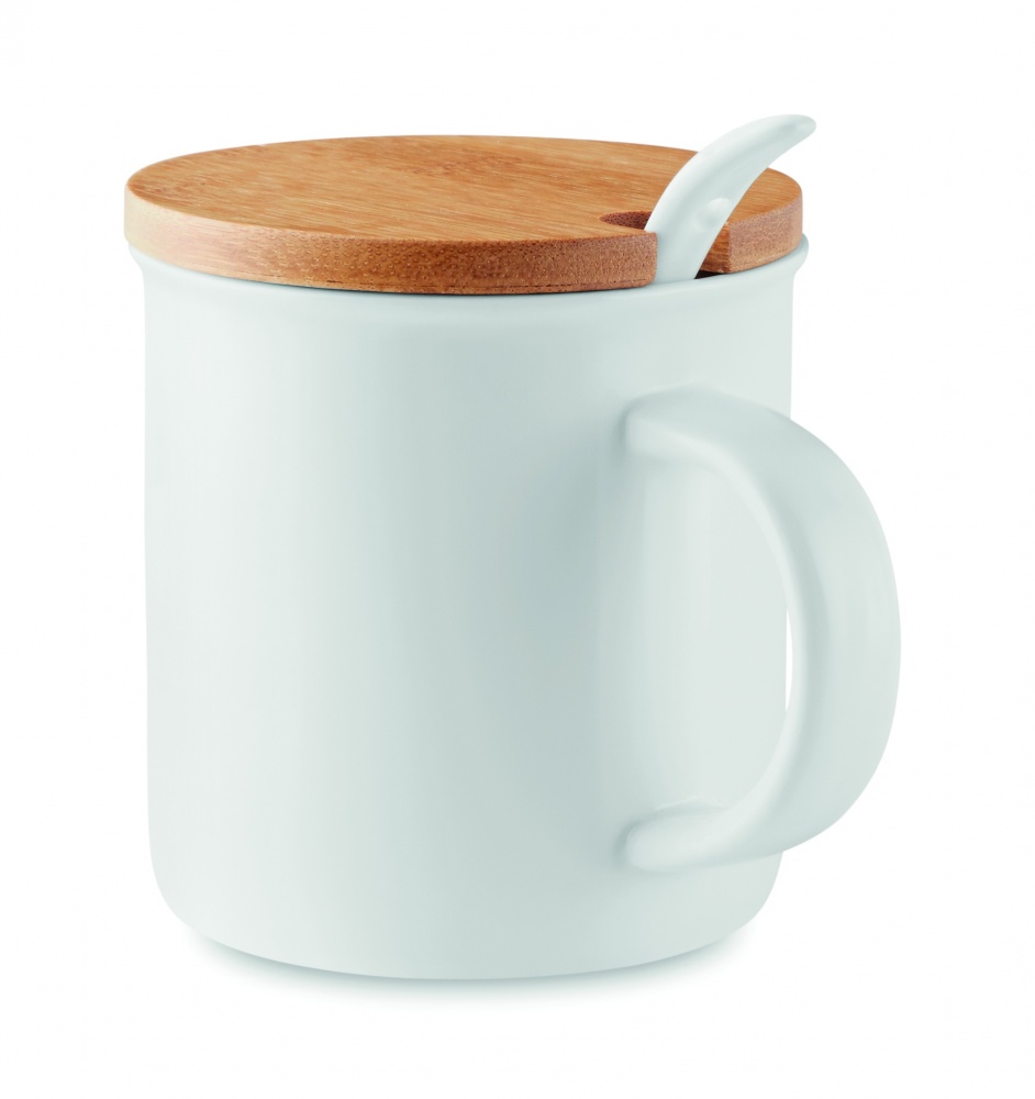 Logo trade promotional item photo of: Porcelain mug with spoon