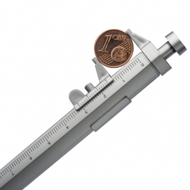 Logo trade business gifts image of: Plastic ballpen with sliding calliper PRESCOT