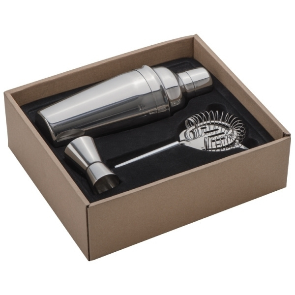 Logo trade promotional giveaways picture of: Metal cocktail set, 3-piece MESSINA