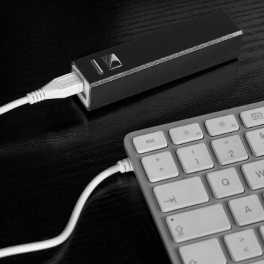 Logo trade corporate gifts image of: Metal power bank PORT HOPE 2200mAh