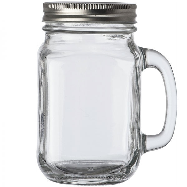 Logo trade corporate gifts picture of: Drinking glass with handle and lid TREVISO 450 ml
