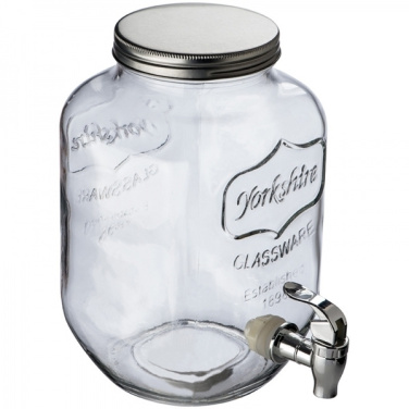 Logo trade promotional items image of: Set drink dispenser and glasses ACAPULCO