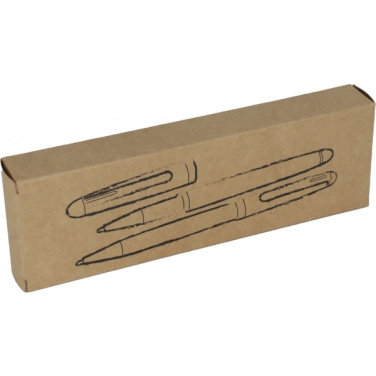 Logotrade promotional items photo of: Wooden writing set ballpen and roller INDIANAPOLIS