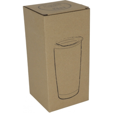 Logotrade corporate gift image of: Stainless steel mug with wooden look COSTA RICA 550 ml