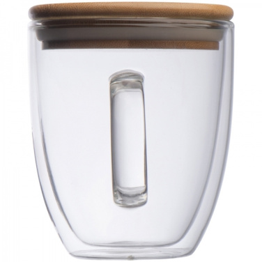 Logo trade promotional merchandise image of: Double-walled glass cup GERTHE 350 ml