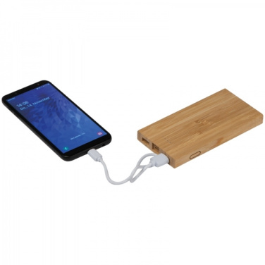 Logotrade promotional giveaway picture of: Bamboo power bank KATOWICE