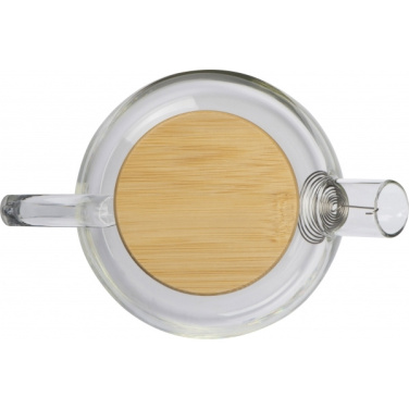 Logo trade promotional product photo of: Glass jug with bamboo lid FRANKFURT 1000ml