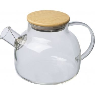 Logo trade promotional gifts image of: Glass jug with bamboo lid FRANKFURT 1000ml