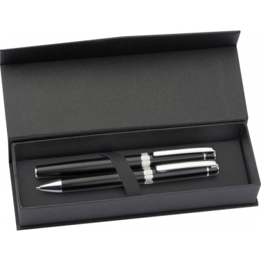 Logo trade promotional merchandise image of: Metal writing set KARLOVAC