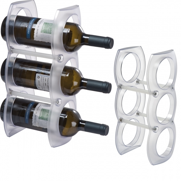 Logo trade promotional item photo of: Plastic wine rack MONTEGO BAY