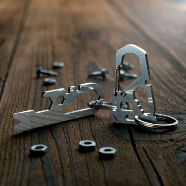 Logo trade promotional products image of: Multifunctional keychain ANTISANA Schwarzwolf