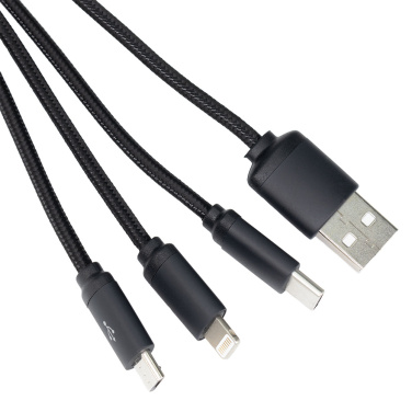 Logo trade promotional giveaway photo of: 3in1 long cable with elighted logo for engraving, W201TG