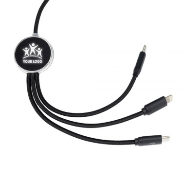 Logotrade promotional merchandise picture of: 3in1 long cable with elighted logo for engraving, W201TG