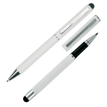 Logo trade promotional merchandise photo of: Writing set ballpoint pen & roller soft touch CLAUDIE