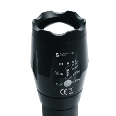 Logotrade promotional merchandise picture of: Flashlight DELGADA Schwarzwolf