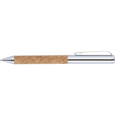 Logo trade corporate gifts image of: Twist-ballpen metal and cork LILLEHAMMER