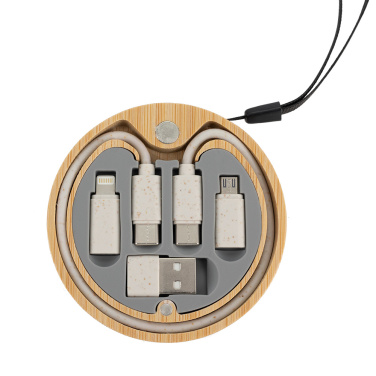 Logotrade business gifts photo of: 4in1 cable in wooden case, LH-ZM01
